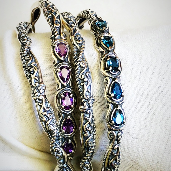 Choose ONE NWOB Sterling Cuff Gemstone Bracelet - Picture 4 of 9